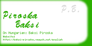 piroska baksi business card
